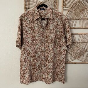 Bodhi Kotomori Aloha Hawaiian Shirt 100% Linen Artsy Art‎ To Wear Men's Sz L B22